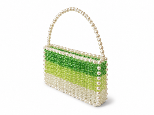 Green & Pearl Beaded Handbag