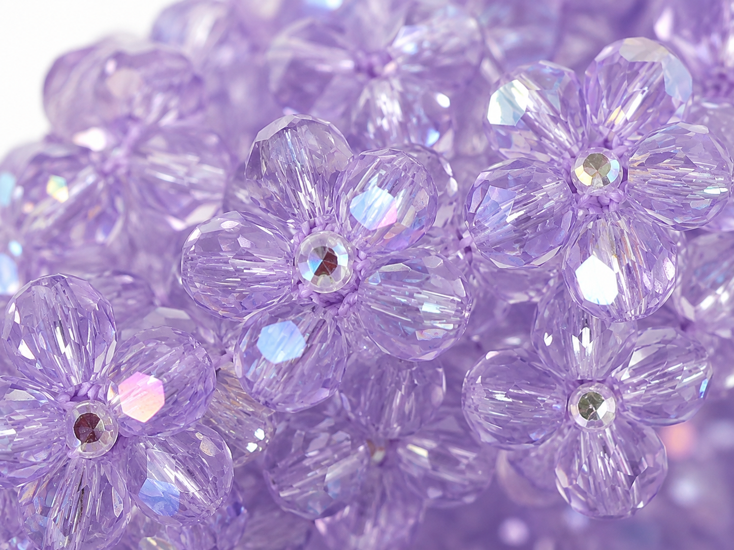 Lavender Crystal Beaded Evening Handbag