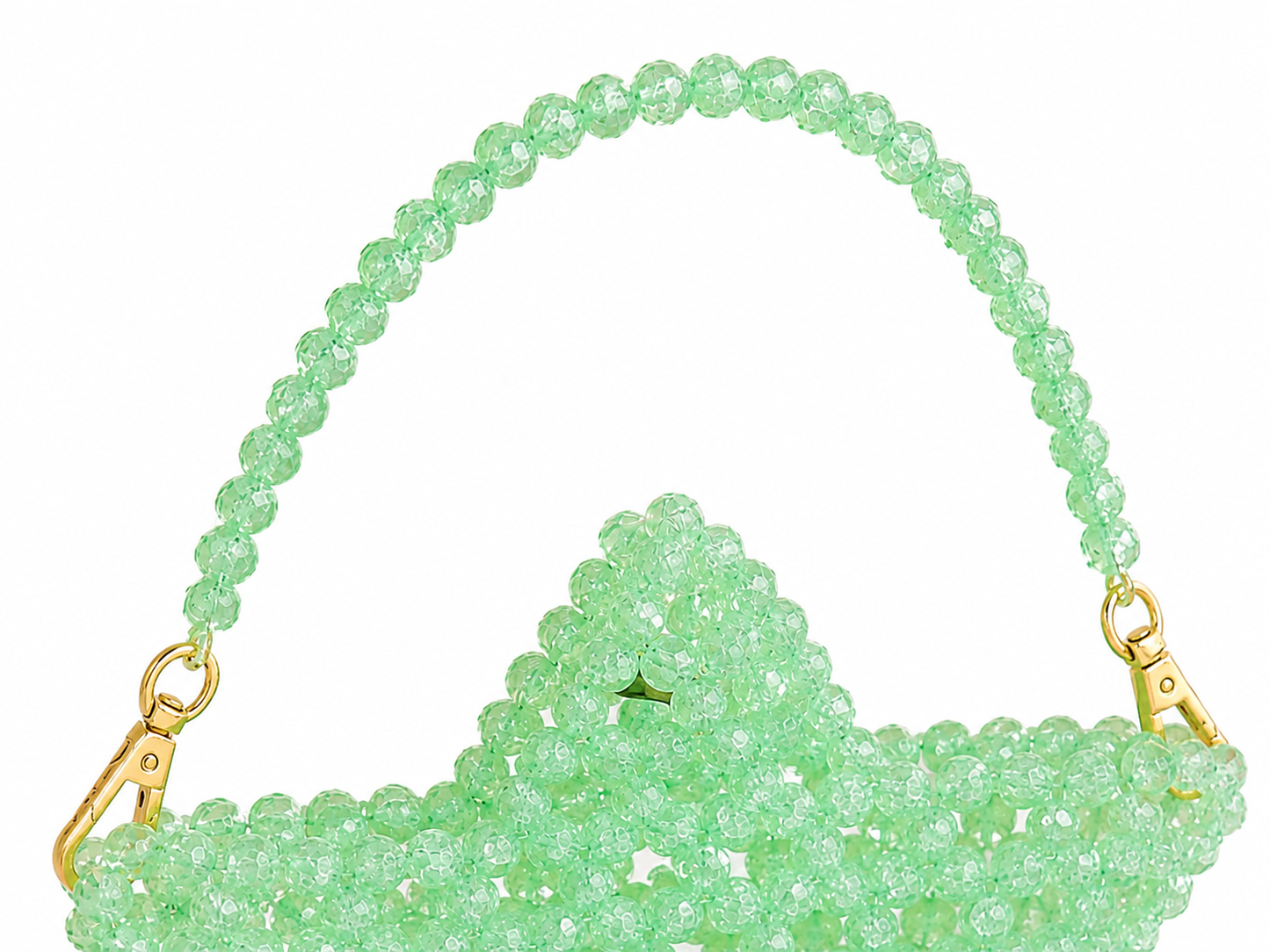 Mint Green Crystal Beaded Shoulder Bag