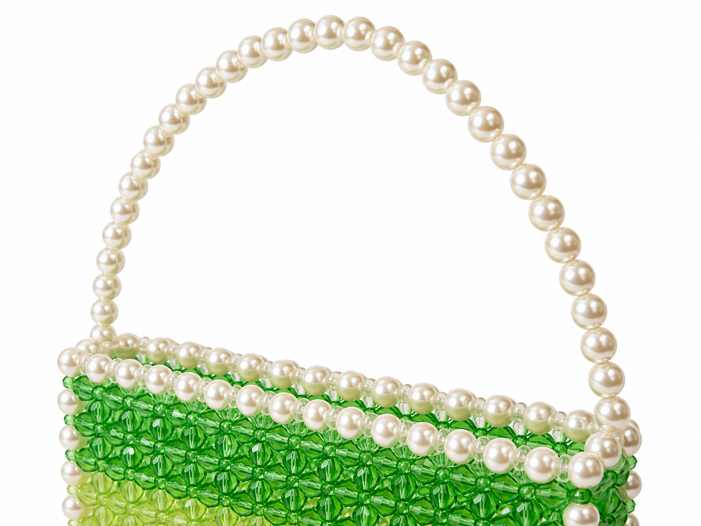 Green & Pearl Beaded Handbag