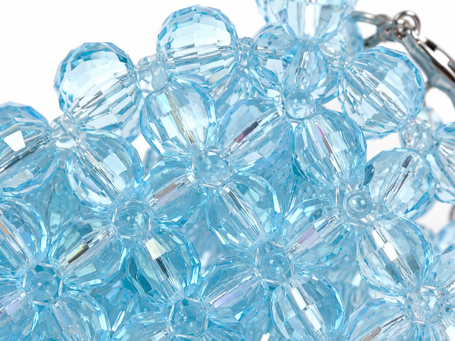 Ice Blue Crystal Beaded Shoulder Bag
