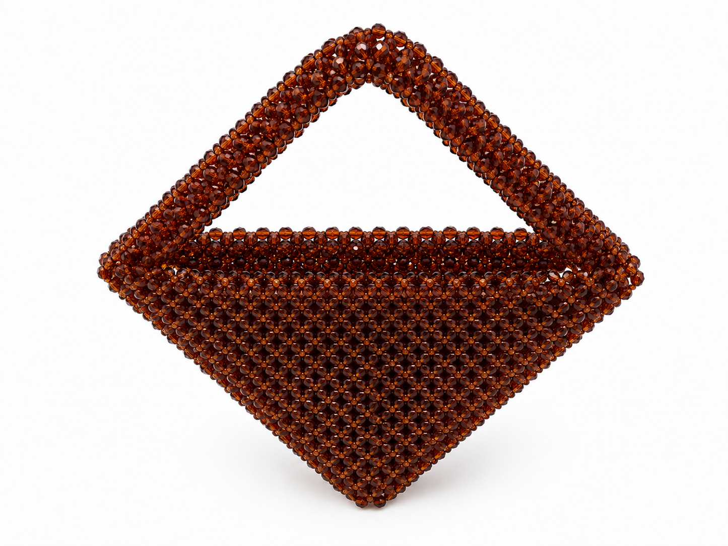 Chocolate Brown Crystal Beaded Handbag