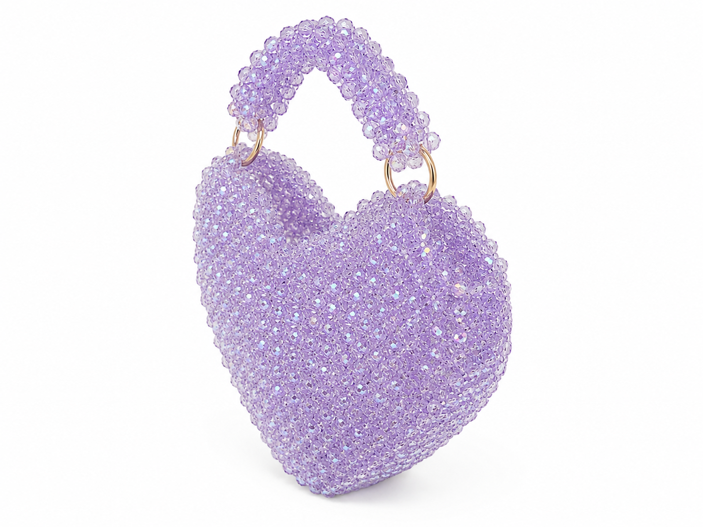 Lavender Crystal Beaded Evening Handbag