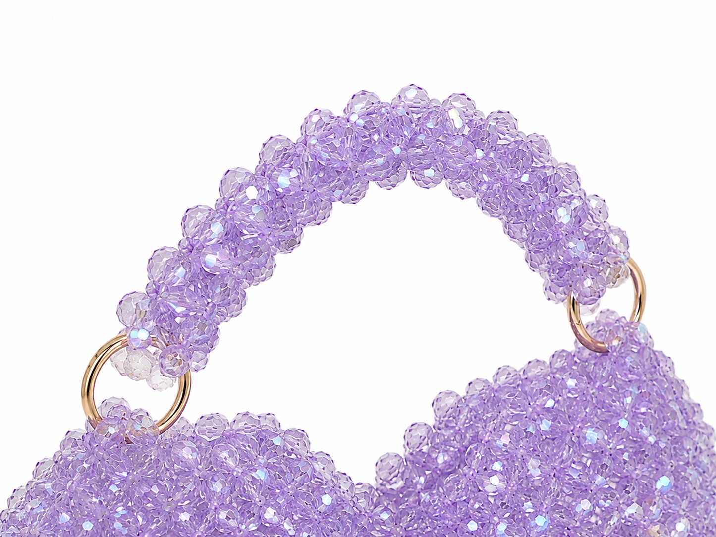 Lavender Crystal Beaded Evening Handbag