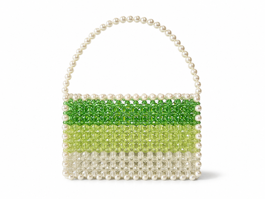 Green & Pearl Beaded Handbag