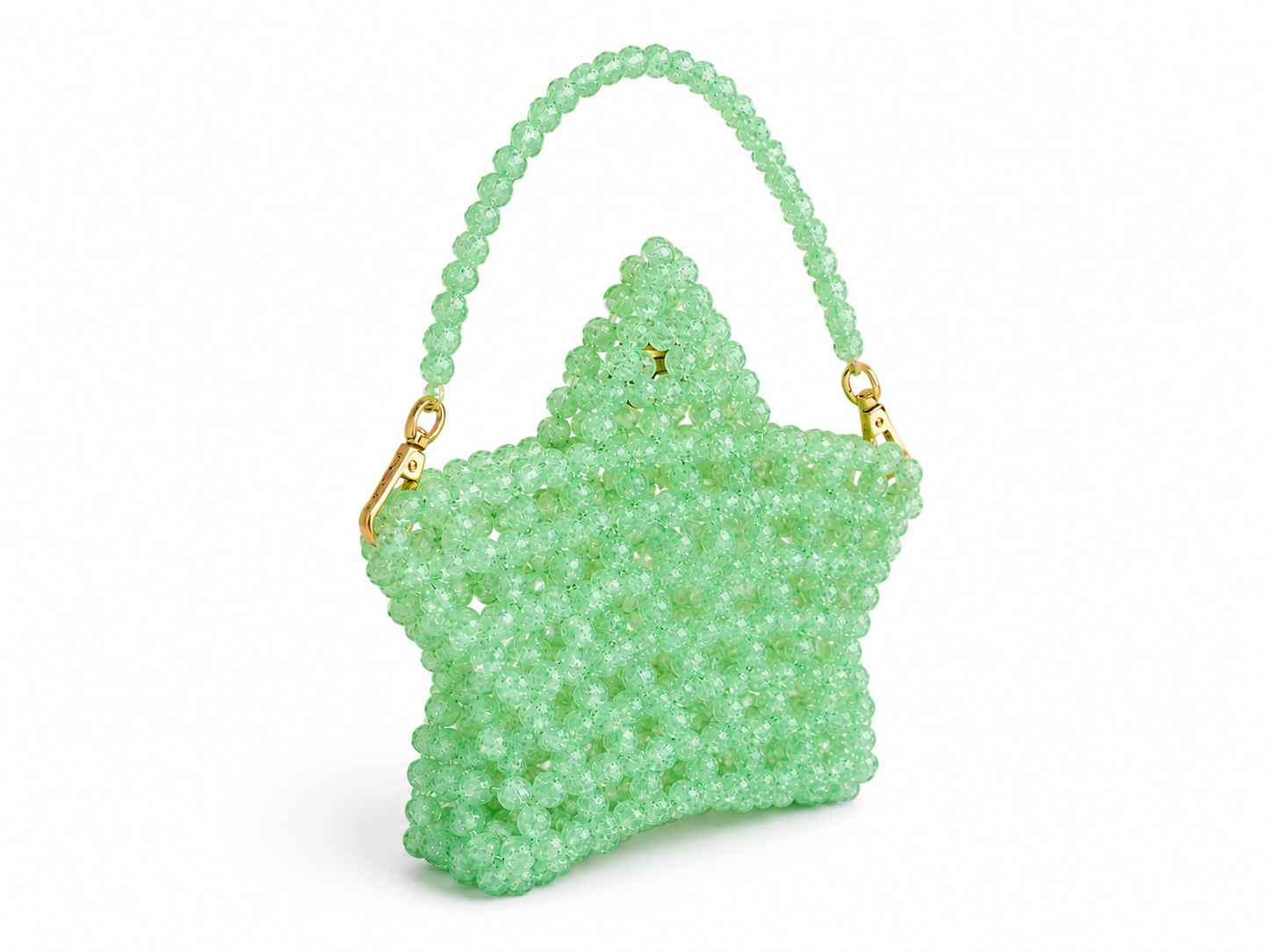 Mint Green Crystal Beaded Shoulder Bag