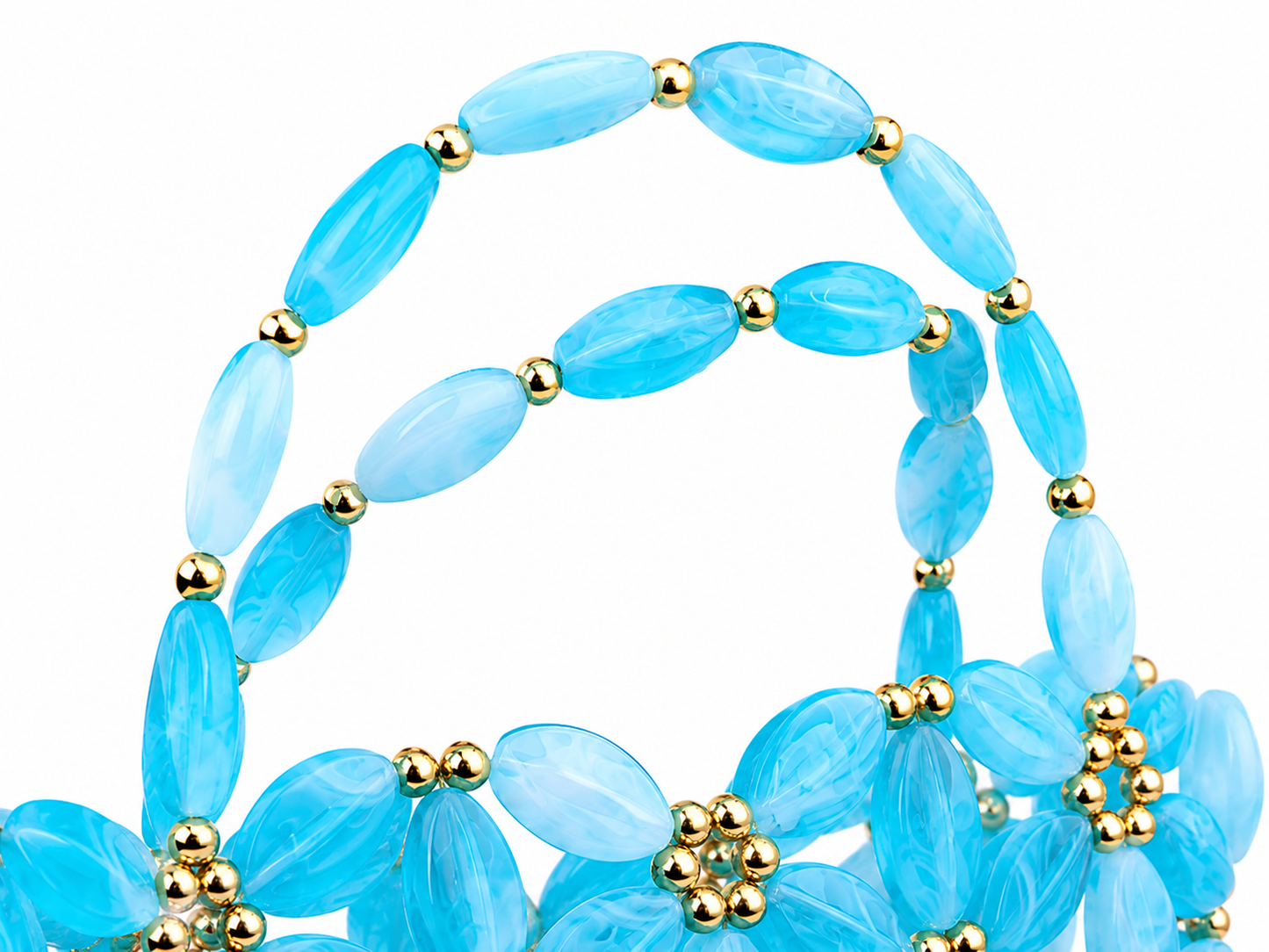 Turquoise Blue Crystal Beaded Handbag