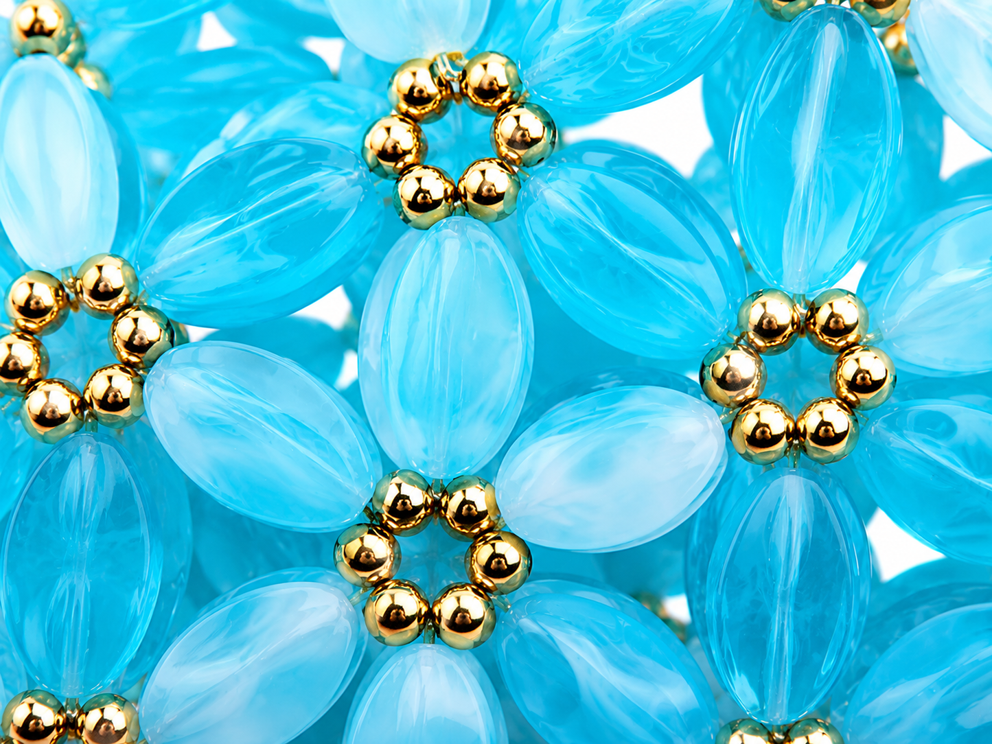Turquoise Blue Crystal Beaded Handbag