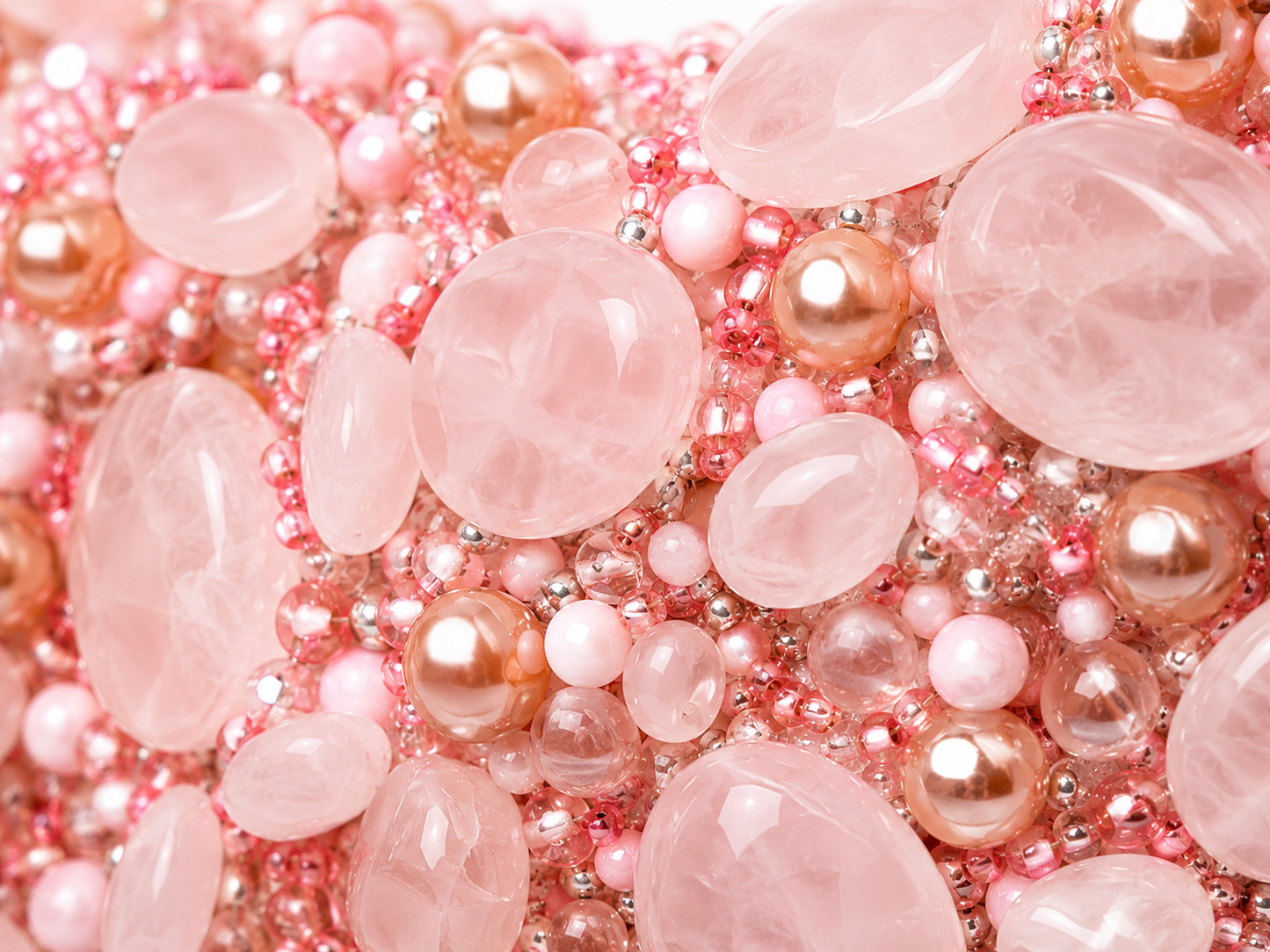 Blush Pink Beaded Handbag – Rose Pearl Statement Shoulder Bag
