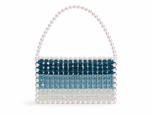 Blue & Pearl Beaded Shoulder Bag