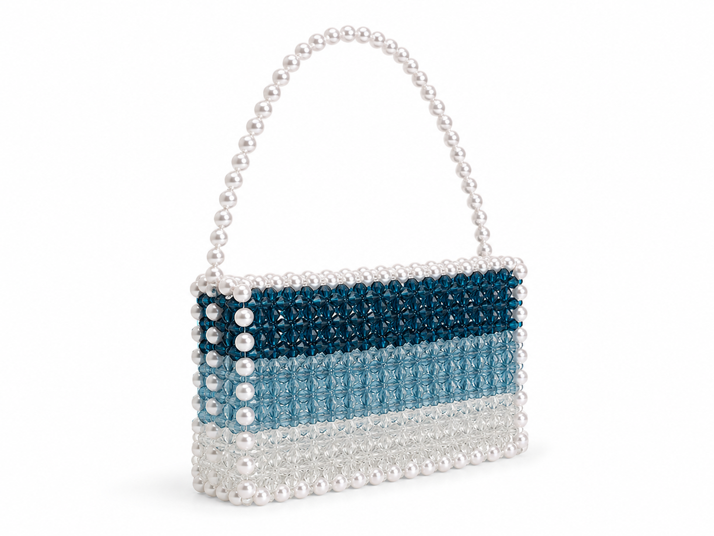 Blue & Pearl Beaded Shoulder Bag
