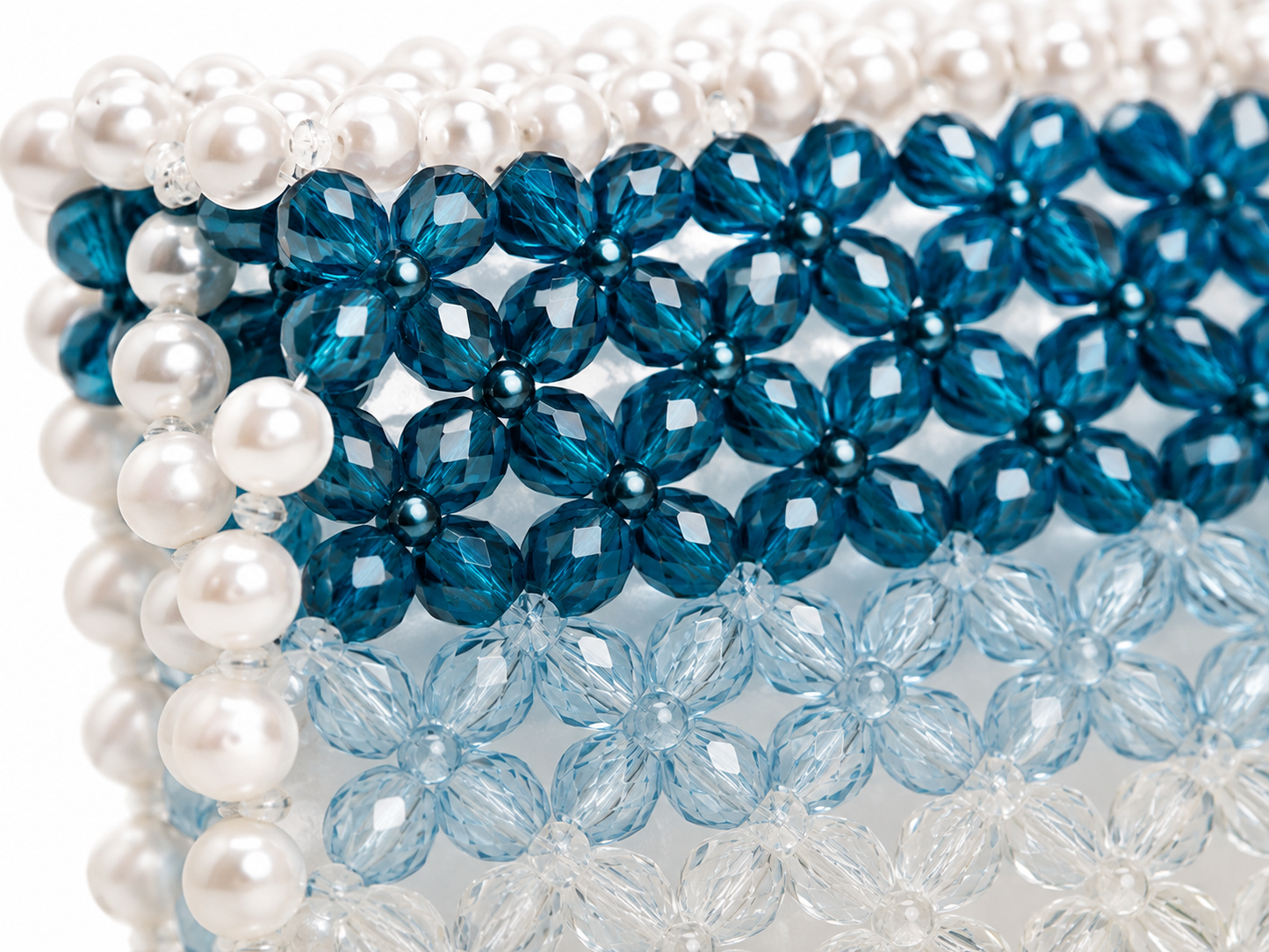 Blue & Pearl Beaded Shoulder Bag