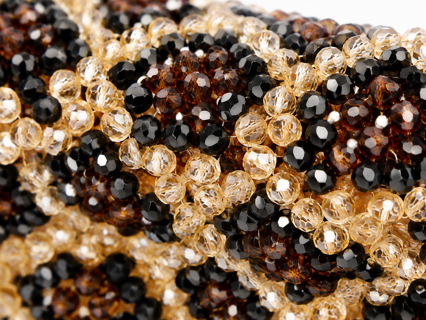 Black & Gold Diamond Beaded Handbag