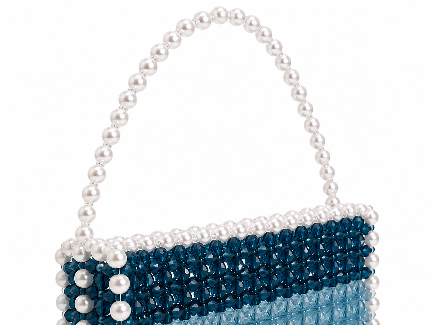 Blue & Pearl Beaded Shoulder Bag