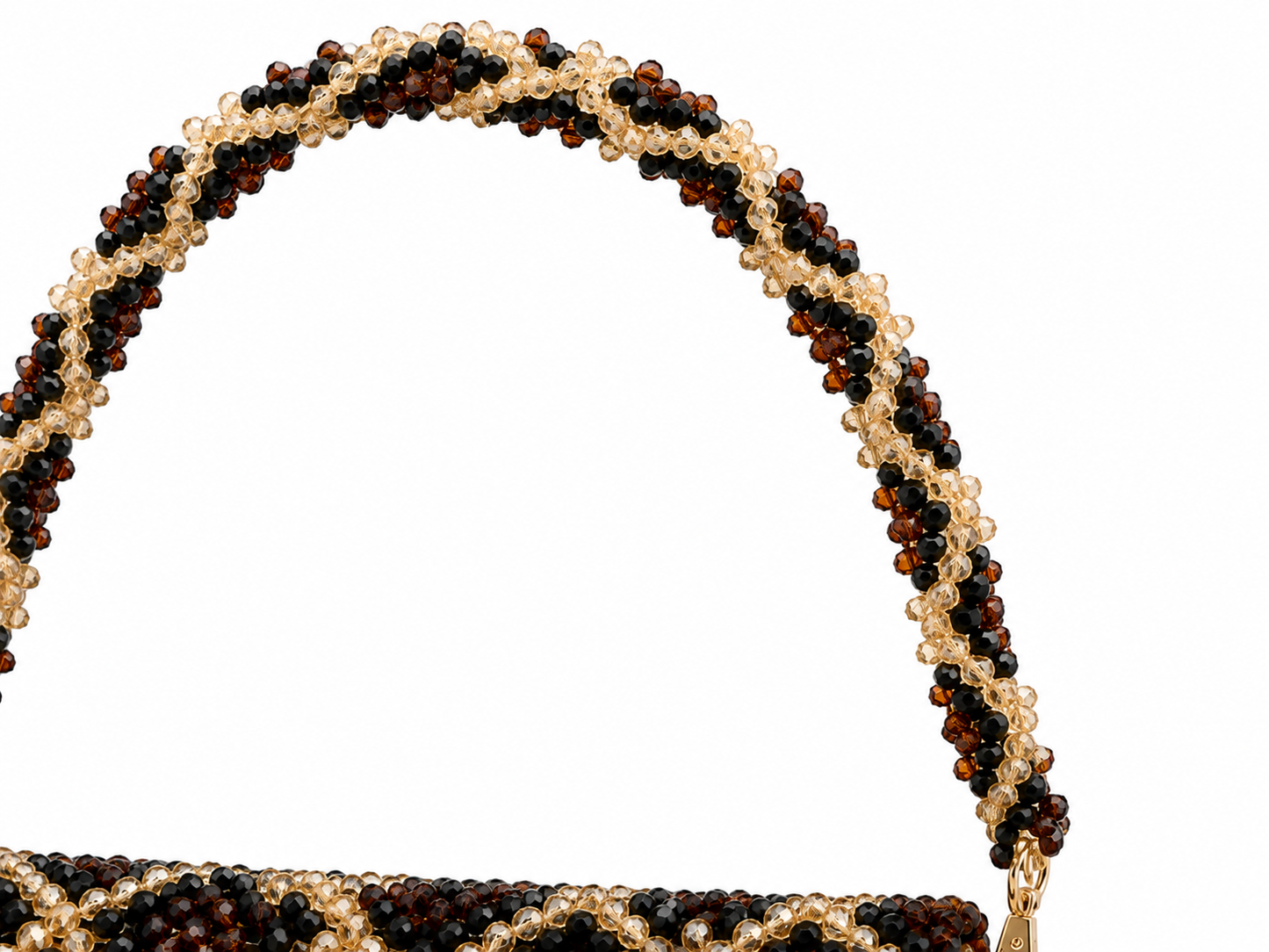 Black & Gold Diamond Beaded Handbag