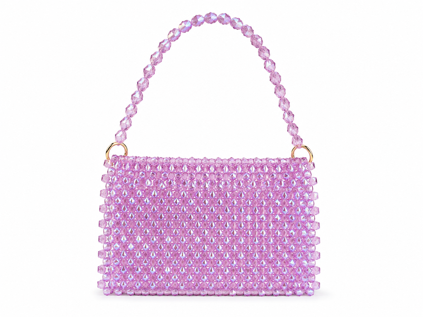 Lavender Crystal Beaded Shoulder Bag