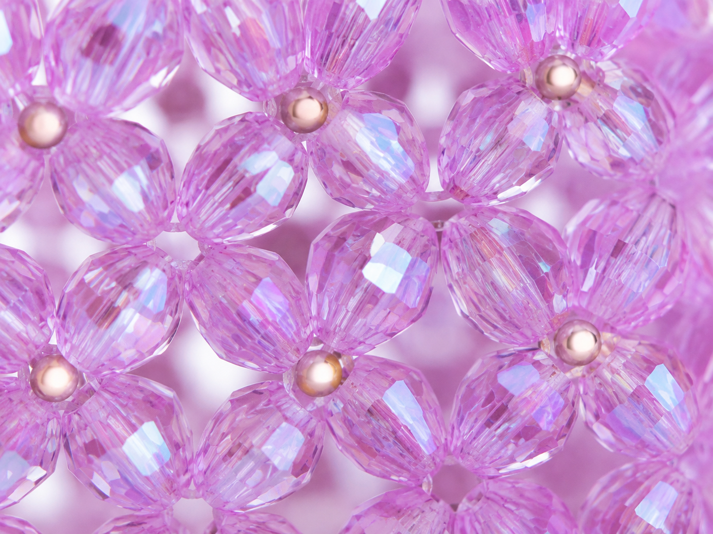 Lavender Crystal Beaded Shoulder Bag