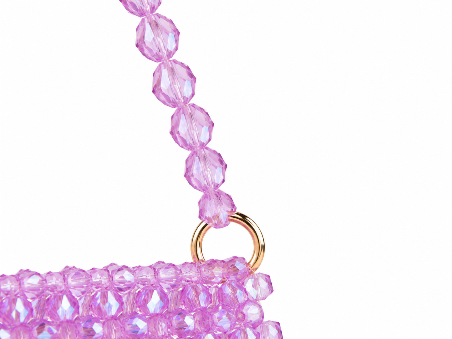 Lavender Crystal Beaded Shoulder Bag
