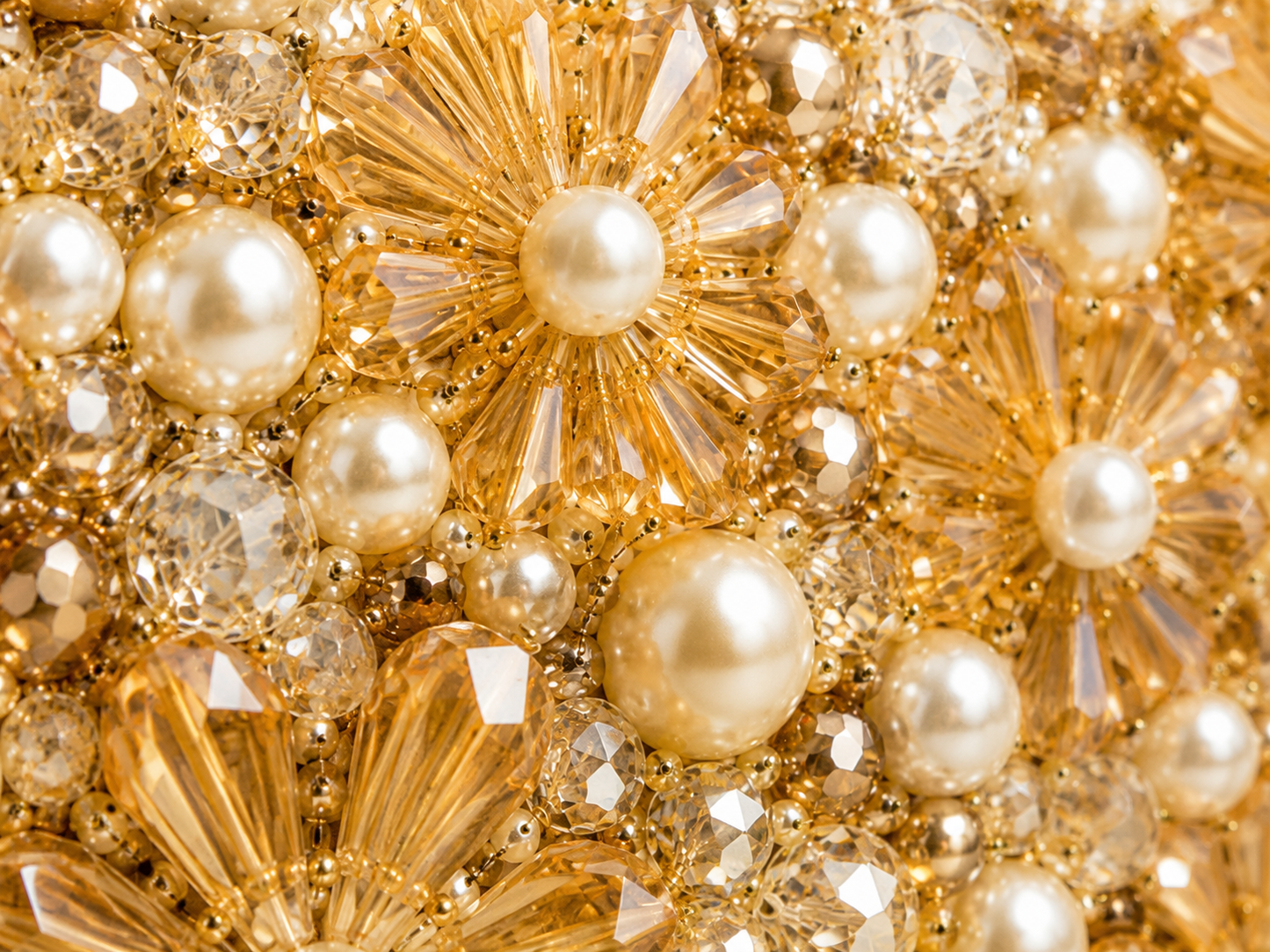 Champagne Gold Pearl Beaded Handbag