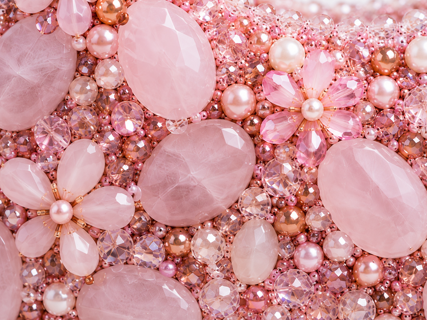 Blush Pink Crystal Beaded Handbag