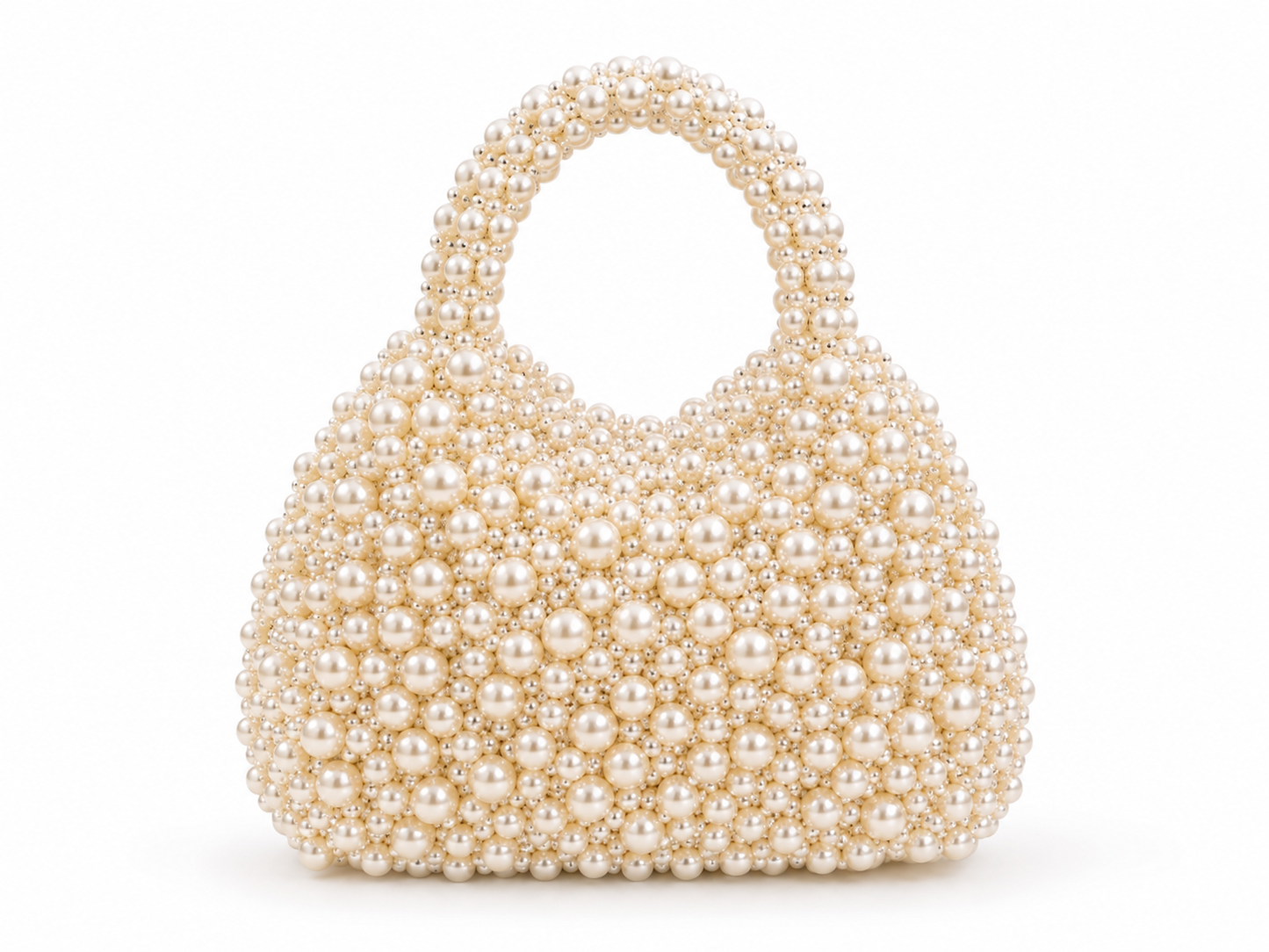 Champagne Gold Pearl Beaded Handbag