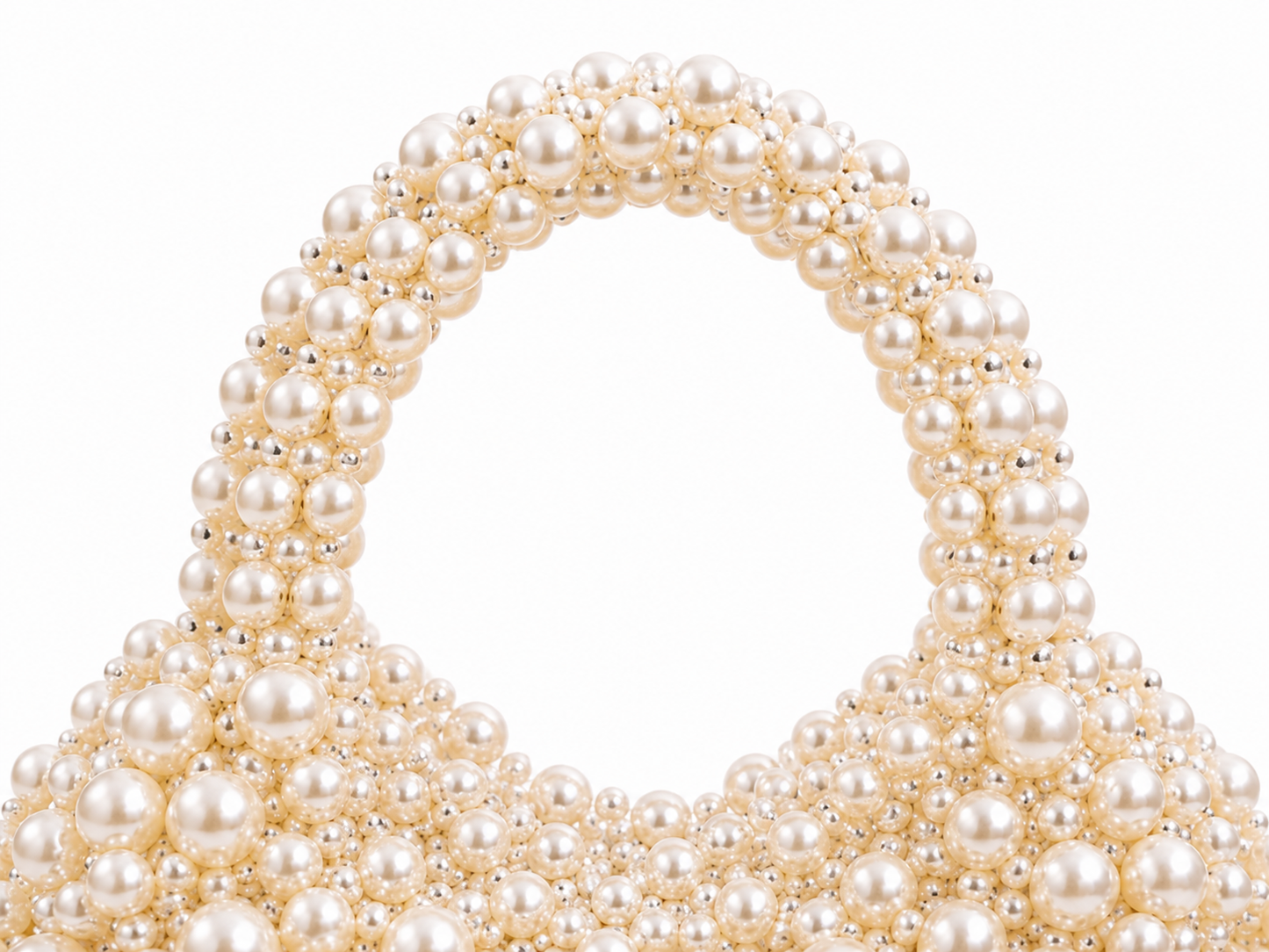 Champagne Gold Pearl Beaded Handbag