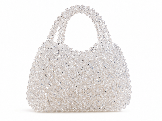 Ivory Crystal Beaded Luxury Handbag