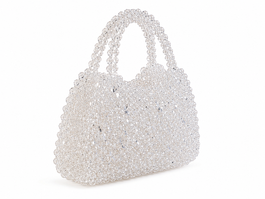 Ivory Crystal Beaded Luxury Handbag