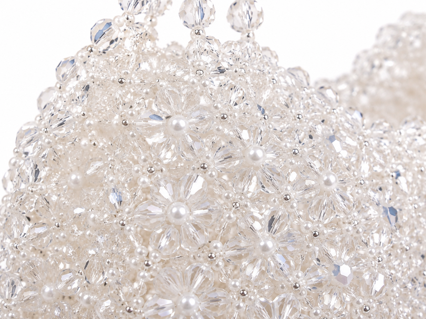 Ivory Crystal Beaded Luxury Handbag