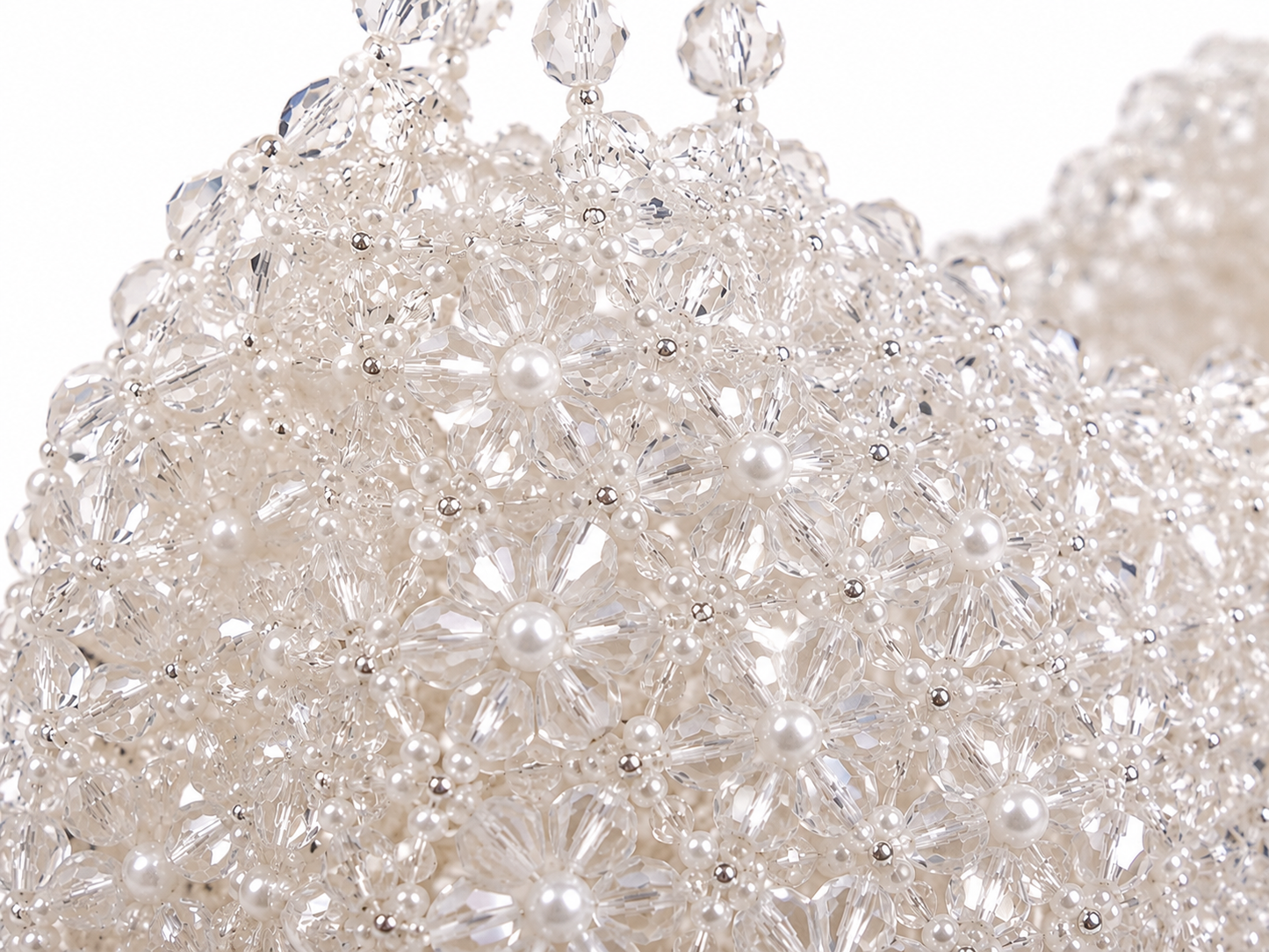 Ivory Crystal Beaded Luxury Handbag