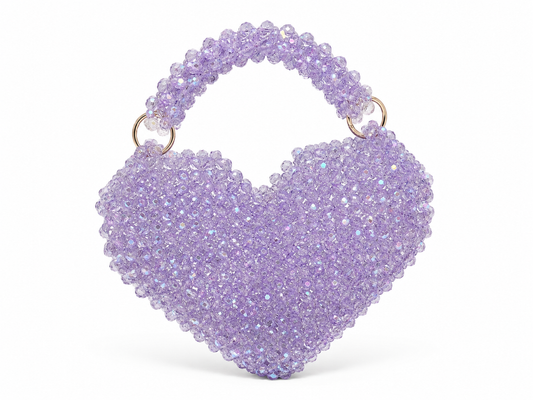 Lavender Crystal Beaded Evening Handbag