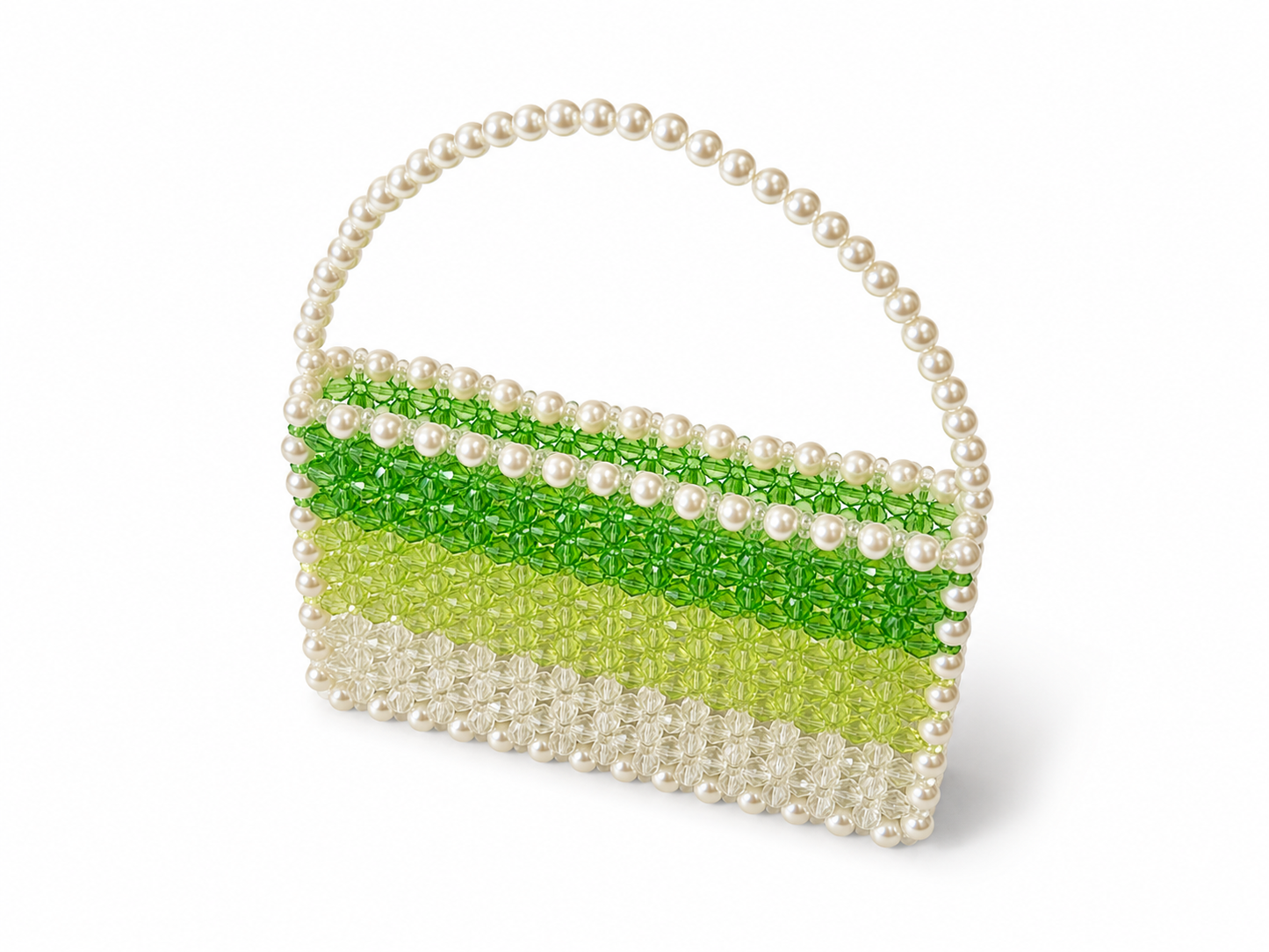Green & Pearl Beaded Handbag