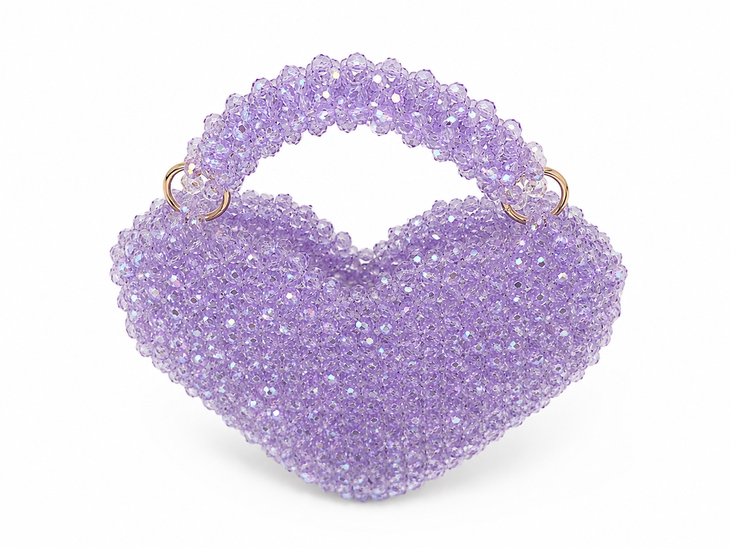Lavender Crystal Beaded Evening Handbag